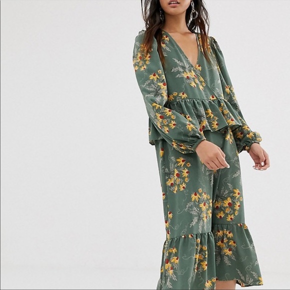ASOS Dresses & Skirts - ASOS Monki Midi Green Dress